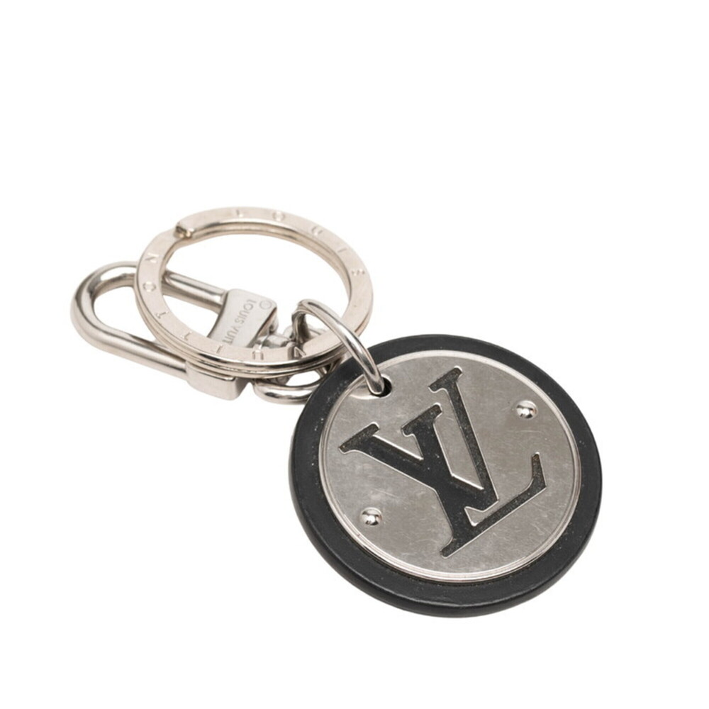 Louis Vuitton Portefeuille LV Circle Keychain Keyring Charm M00741 Silver Bla...